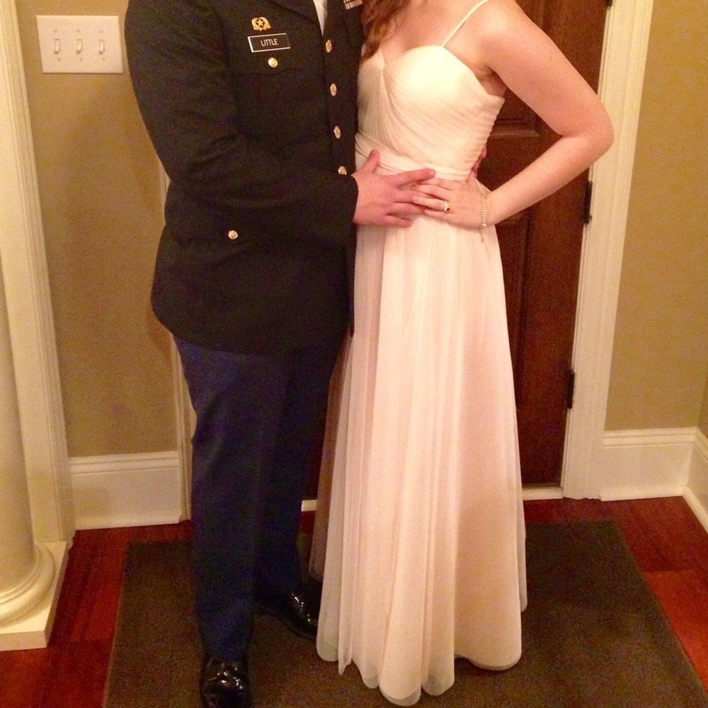 Blush Pink Spaghetti Strap Formal Gown